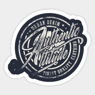 Varsity Authentic Attitude Vintage Typography Sticker